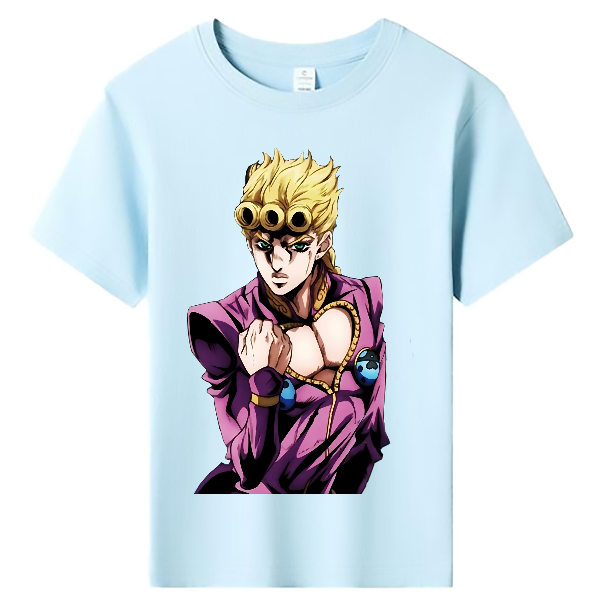 （画像用） ジョジョの奇妙な冒険 ジョルノ?ジョバァーナ JoJo's Bizarre Adventure Giorno Giovanna 綿100％キッズTシャツ（フロントプリント）